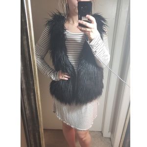 Long sleeve cotton striped dress